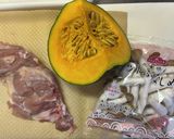 カボチャと鶏肉の黒糖甘酢炒め作り方1写真