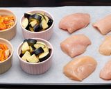 ささみの梅しそ巻き&他2品同時レンジ調理作り方3写真