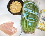 鶏むね肉ほうれん草のクリームスープ♪簡単作り方1写真