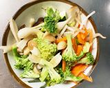 お一人様野菜たっぷり洋風たこ焼き風味炒飯作り方8写真