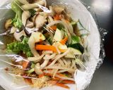 お一人様野菜たっぷり洋風たこ焼き風味炒飯作り方10写真