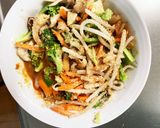 お一人様野菜たっぷり洋風たこ焼き風味炒飯作り方12写真
