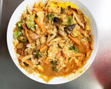 お一人様野菜たっぷり洋風たこ焼き風味炒飯作り方19写真
