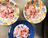 レンジ簡単きな粉味噌ナポリタン味甘酸酢豚作り方3写真