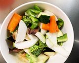 肉無チクワレモン風味梅親子丼味野菜炒め作り方12写真