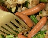 明太子、ウインナー、玉子の野菜炒め作り方8写真