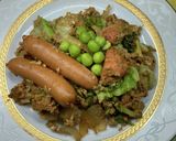 明太子、ウインナー、玉子の野菜炒め作り方13写真