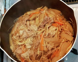 こんにゃくとエノキですき焼き風豚丼作り方6写真