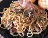 秋です。ポルチーニのクリームパスタ作り方16写真