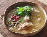 アジアン粥☆鶏白湯粥☆昼食夕食☆鶏もも肉作り方3写真