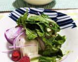 お豆腐にバジルソースかけ　ラズベリー添え作り方3写真
