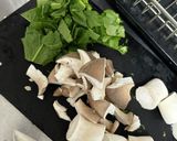 エリンギとカブの葉の炒め物作り方1写真