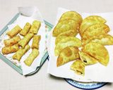 明太子大葉チーズの餃子皮包み揚げ作り方5写真