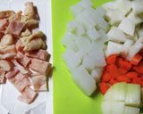 とり皮で もつ味噌煮作り方1写真