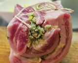 青いにんにく辣油でポルケッタ、、風作り方7写真