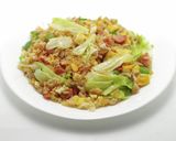 にんにくと玉ねぎの香味醤油で！レタス炒飯作り方5写真