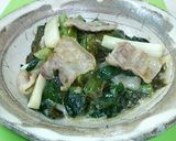 ☆わけぎと豚肉とわかめのぬた炒め☆作り方4写真