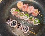 【簡単&絶品】3種の豚"薔薇"ロール串作り方6写真