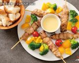 簡単！とろとろ！チーズフォンデュやきとり作り方6写真