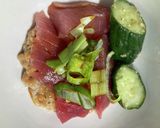 納豆とまぐろの刺身、きゅうりのおつまみ作り方1写真
