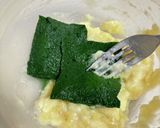 バナナ豆腐オートミールよもぎパンケーキ作り方2写真