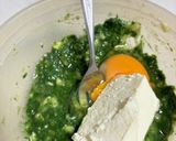 バナナ豆腐オートミールよもぎパンケーキ作り方3写真