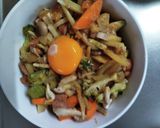 お一人様野菜たっぷり洋風タレウインナー丼作り方20写真