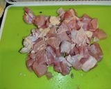 鶏肉アスパラしめじのクリームパスタ作り方1写真