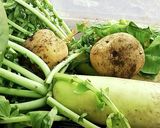 大根の葉とじゃがいものチヂミ作り方1写真