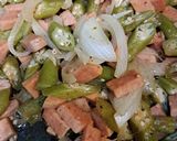 オクラとスパムの炒め物作り方6写真