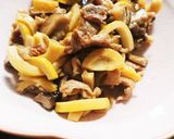 破竹と牛肉、生椎茸のオイスターソース炒め作り方9写真