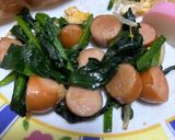 ほうれん草とウインナーバター炒めトースト作り方1写真