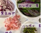 ハンダマーと豚肉の焼きそば作り方1写真
