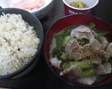 きゅうりの豚肉麦味噌汁作り方4写真