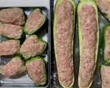 ＊ズッキーニとピーマンの肉詰め＊作り方2写真