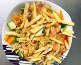 お一人様野菜たっぷりトマト味ウインナー丼作り方13写真