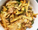 お一人様野菜たっぷりトマト味ウインナー丼作り方18写真
