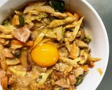 お一人様野菜たっぷりトマト味ウインナー丼作り方20写真