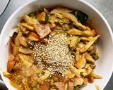 お一人様野菜たっぷりトマト味ウインナー丼作り方21写真