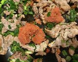 ネギと豚肉と焼き明太子の炒め物　269作り方6写真