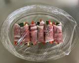 レンジで！ズッキーニとパプリカの豚肉巻き作り方2写真