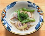 豚こま肉とスナップエンドウの梅炒め作り方6写真