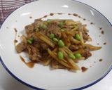 フライドポテトと豚バラの焼き鳥のタレ炒め作り方4写真