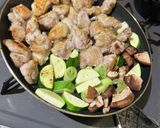 簡単鶏と長ネギ、椎茸のカラフルめんつゆ煮作り方5写真