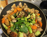 簡単鶏と長ネギ、椎茸のカラフルめんつゆ煮作り方7写真