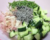 長いもきゅうり&薬味のごま醤油和え作り方3写真