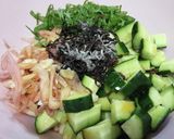 長いもきゅうり&薬味のごま醤油和え作り方4写真