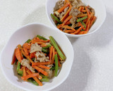 三度豆とにんじんと豚肉の炒め物作り方11写真