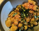 毎日の納豆●たらこふりかけトッピング作り方1写真