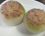 新玉ねぎの肉詰めチーズ焼き🧅作り方3写真